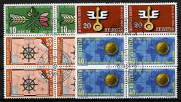 1954, 316-319 Viererblockserie gestempelt ET (15167)