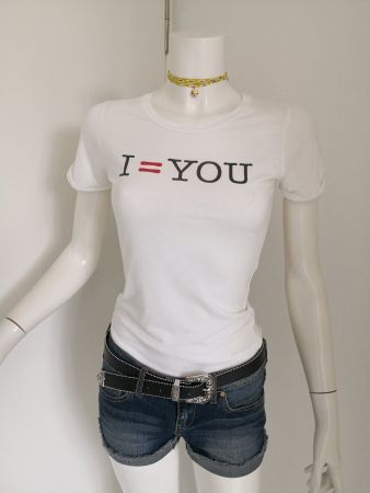 🤩MANGO T-SHIRT WEISS & I = YOU-DRUCK NEU & D&G P.