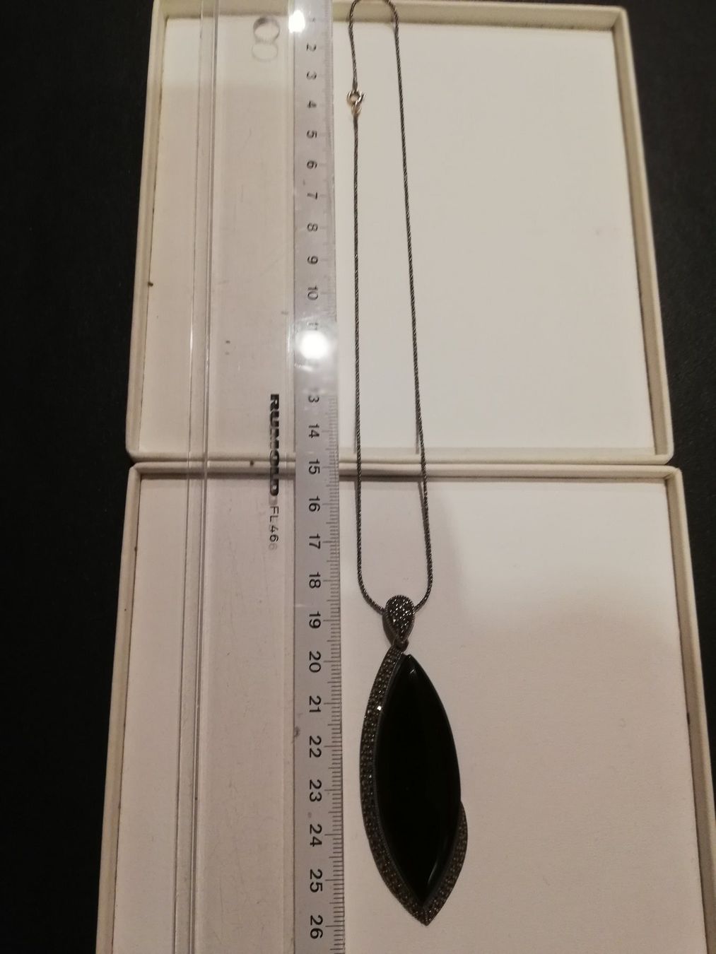 Catenine: HALSKETTE - MARKASIT SILBER 925, ONIX – Nuovo (secondo la descrizione) da Steinhausen venduto da ellako 3
