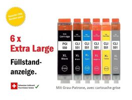 PGI-550 XL CLI-551 XL – Drucker-Patronen kompat. Cąnon (1x6)