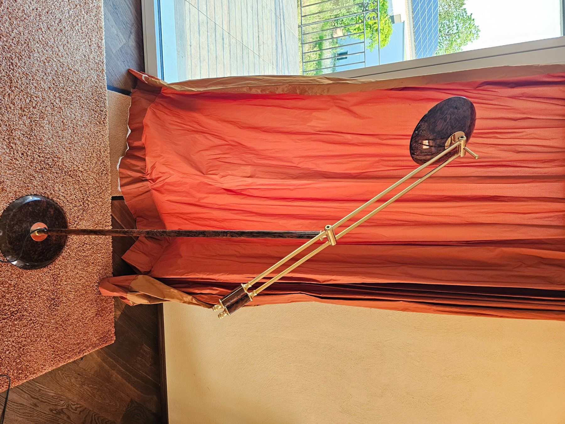 Lampade: Stehlampe einstellbar braun/messingfarben 20. Jahrhundert – Usato da Oberwil-Lieli venduto da MMT01 1