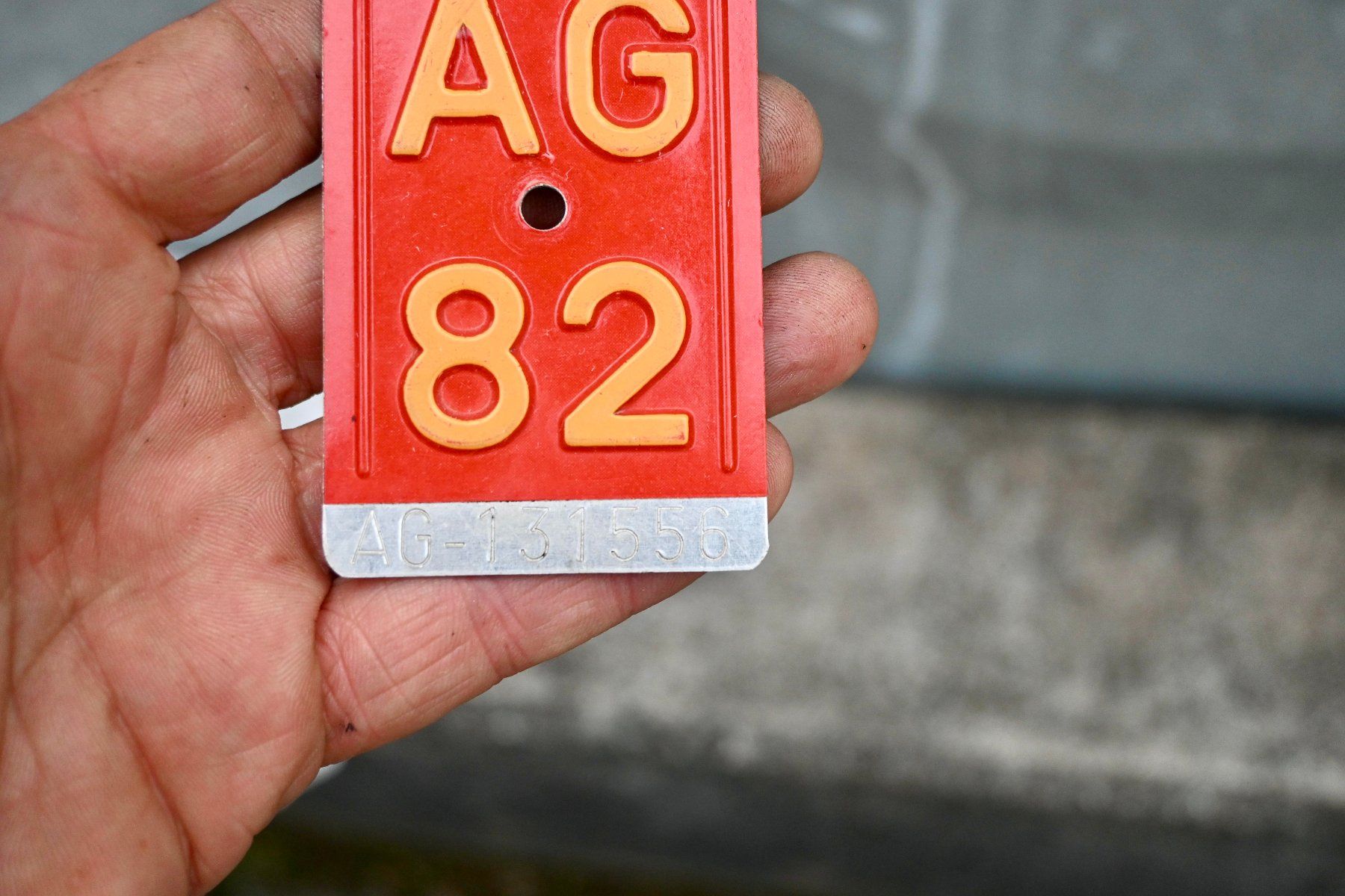Schilder: Velonummer AG 82 von 1982 - Aargau – Gebraucht aus Pfaffhausen von mono_rec 4