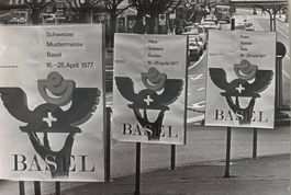 Pressefoto (13x18 cm), Mustermesse Basel MUBA Plakat 1977