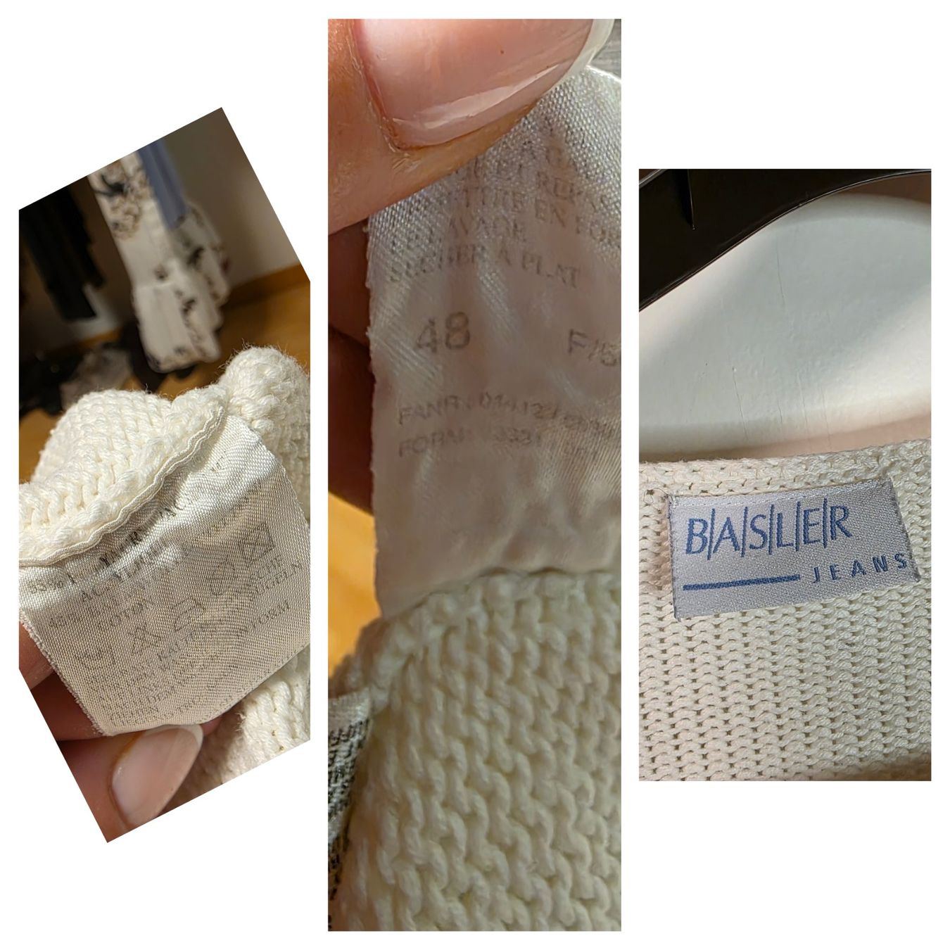 Basler Pulls & Sweat-shirts: Weisser Strickpullover Gr. 48 mit Blumenmuster BASLER – D'occasion à Wald ZH par CapLux 5