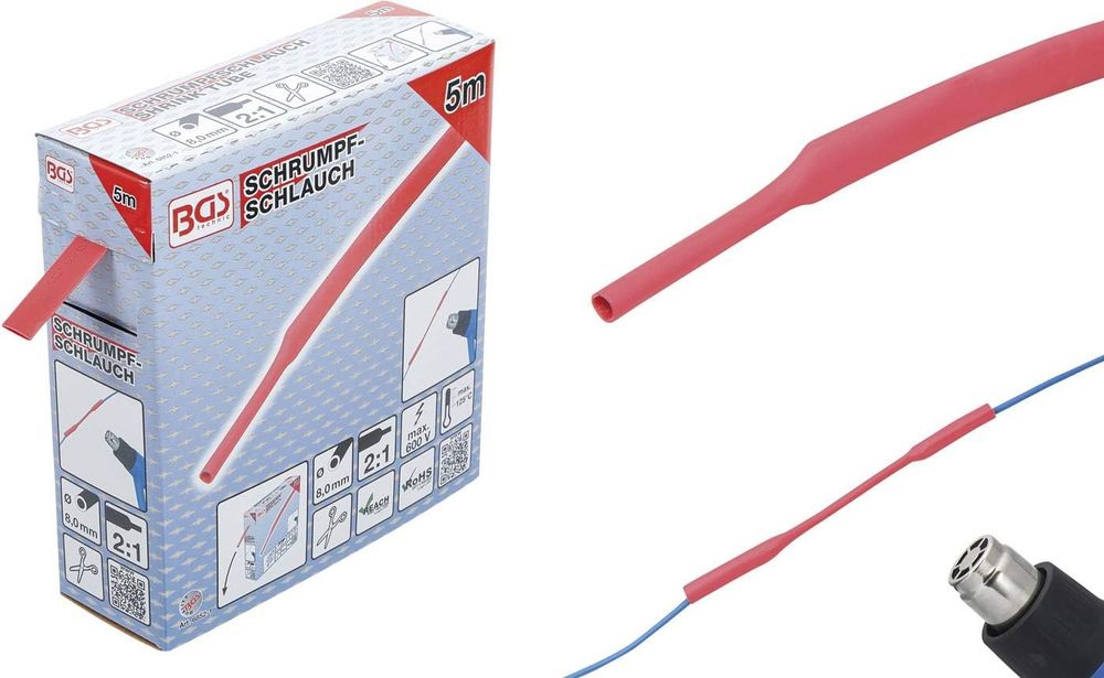Othmro Schrumpfschlauch 1,5 Mm Ø – 2:1, 30 Mm Länge, Rot, 1000 Stück – Für Isolierung & Kabelmarkierung