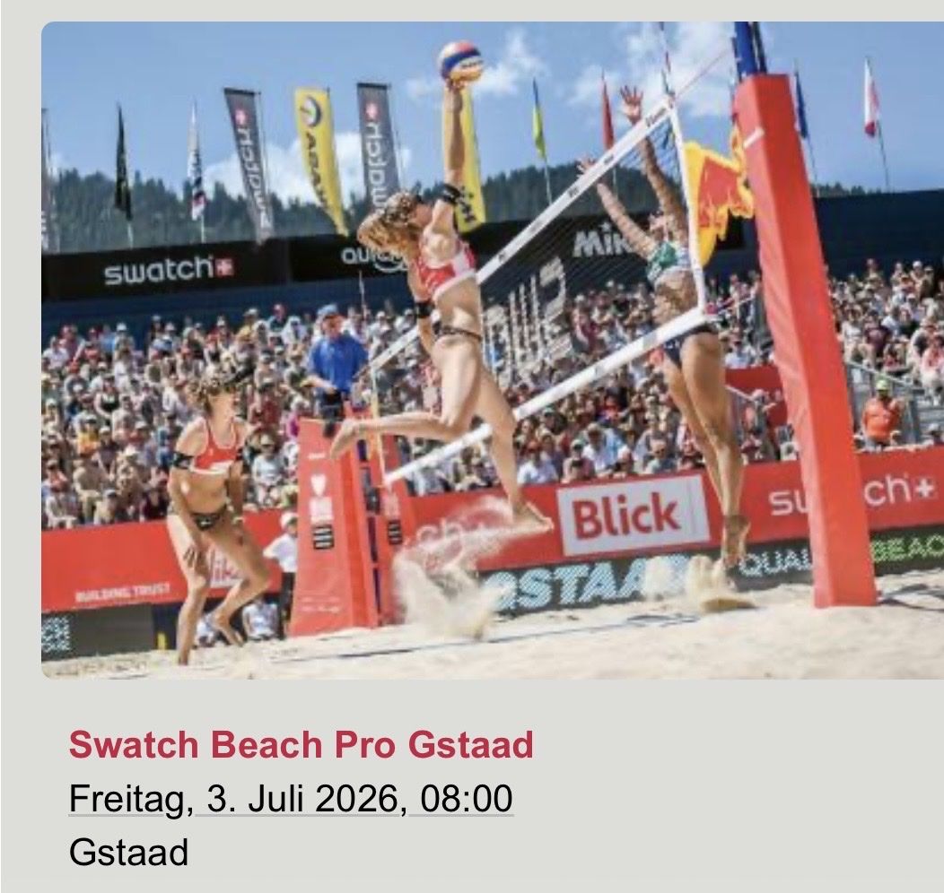 Biglietti: Beach Volleyball Gstaad 3. Juli 2026 – Nuovo (secondo la descrizione) da Auenstein venduto da Gugus21 1