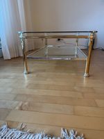 Glas Couchtisch von Mara Italy, Top Zustand, Goldig!