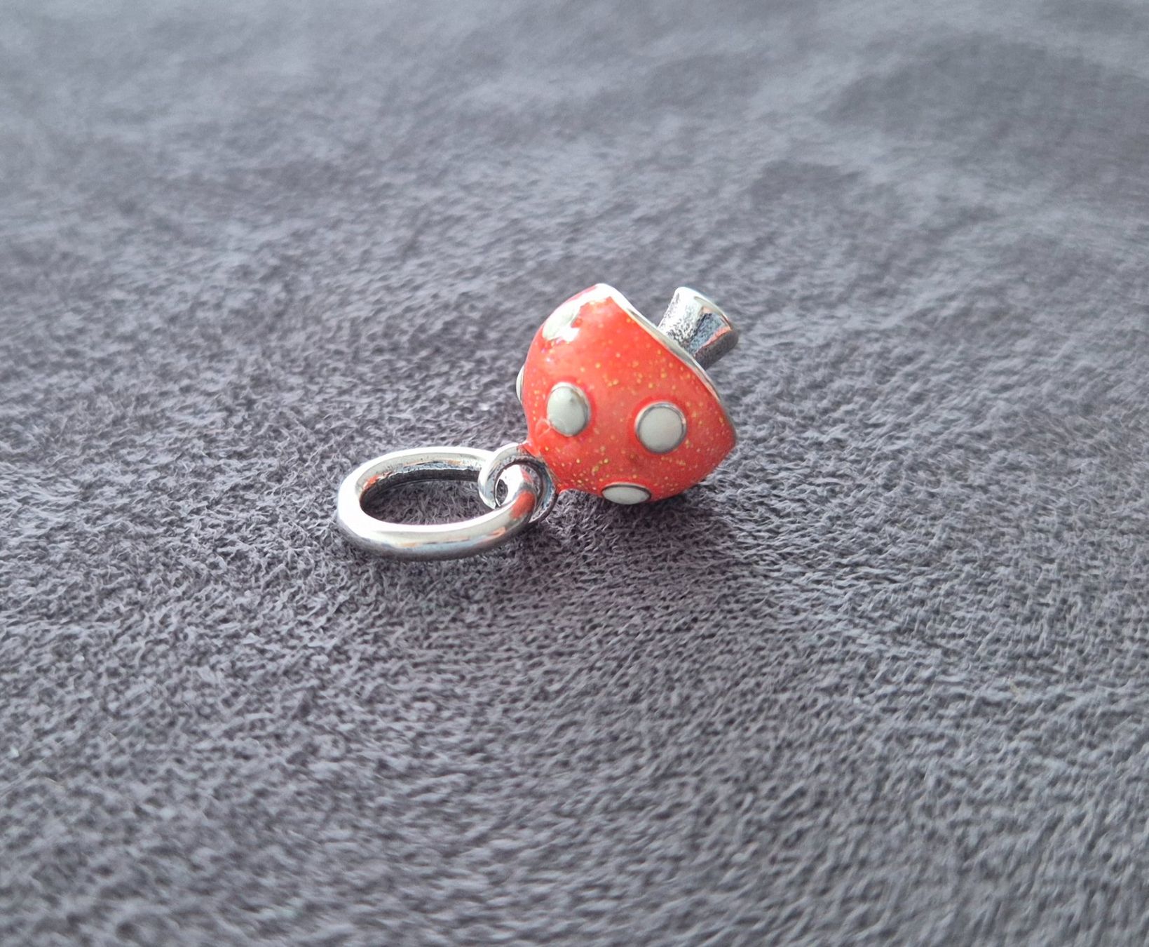 Anhänger: Silber Charm Pilz orange +Garantie – Neu (gemäss Beschreibung) aus Rotkreuz von Carbone_Bijou-Shop 1