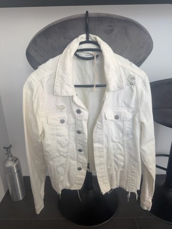 Zebra Denim Jacke weiss Grösse L gebraucht guter Zustand