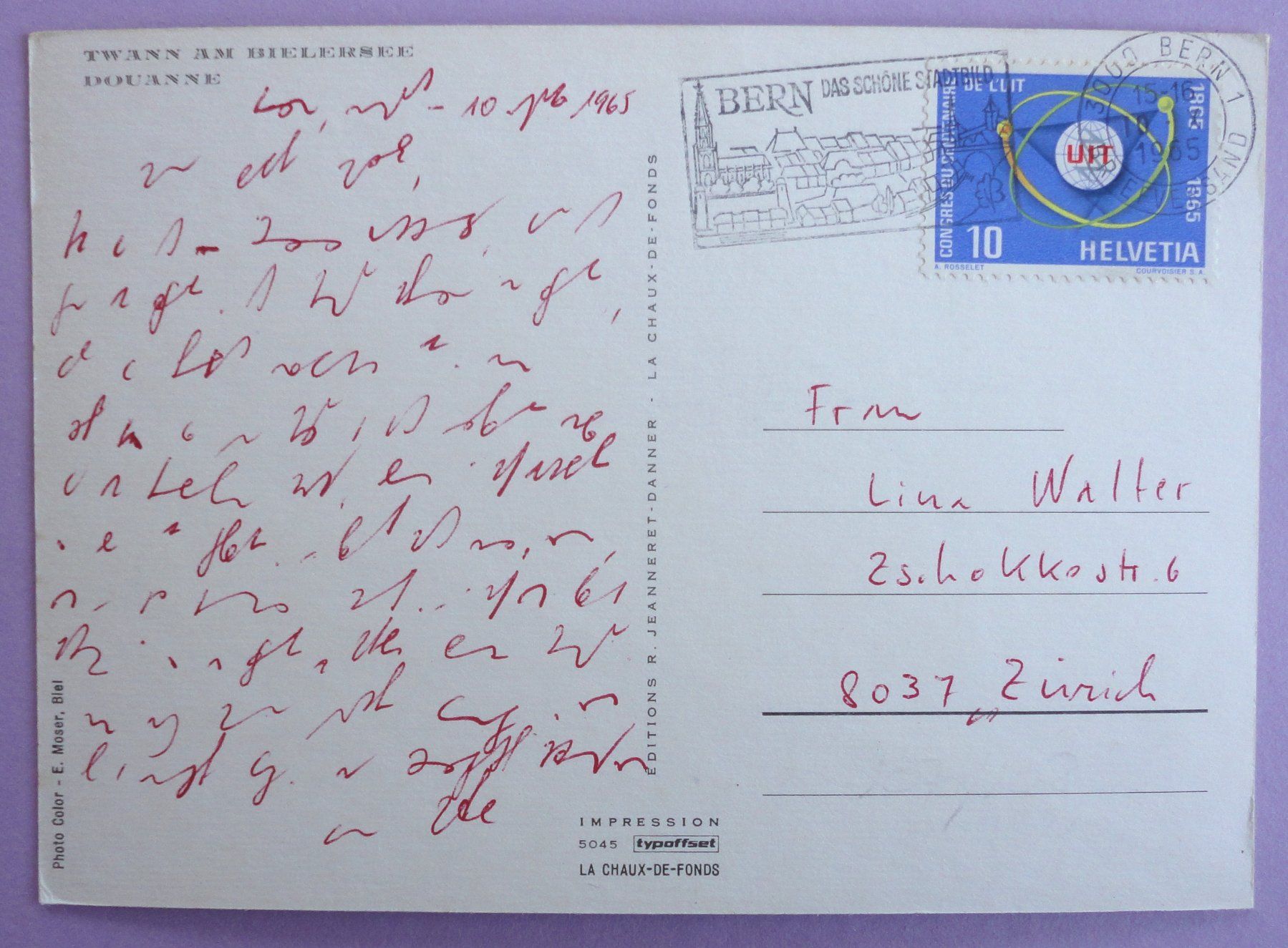 Cartoline postali: Twann - Douane am Bielersee – Usato da Fétigny venduto da Billy2miny 1