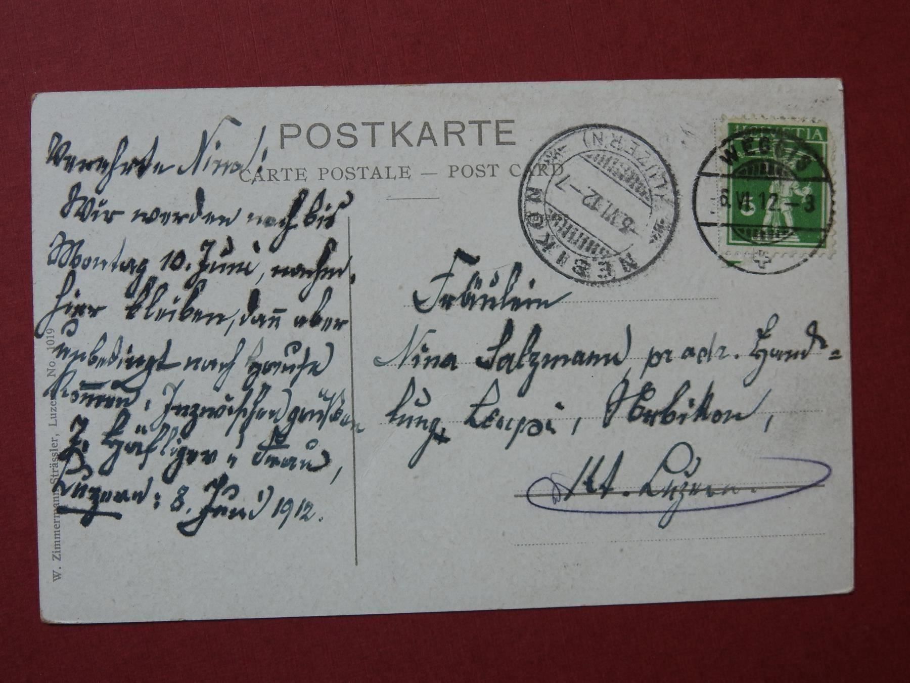 Cartoline postali: Luftkurort Weggis - Villa Albenblick – Usato da Rain venduto da 999-800-K 1