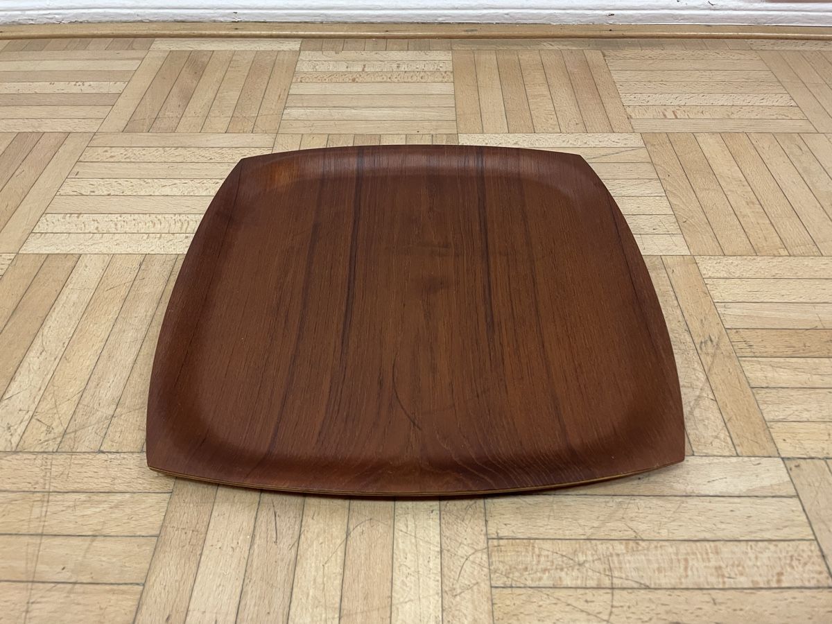 Piatti di portata: Vintage Teak Furnier Tablett oder Schale Serviertablett 70er – Usato da Zürich venduto da Vintagewiesel 3
