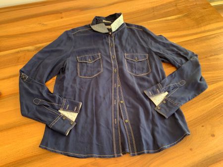 Hilfiger super weiches Hemd/Bluse, dunkelblau, Gr S - NWT