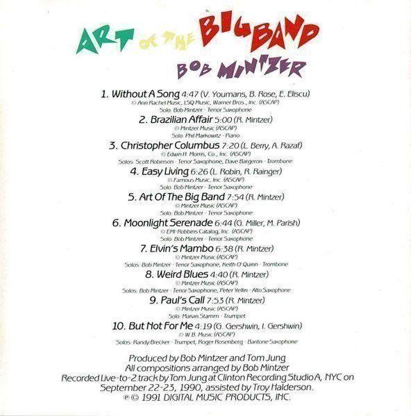CD: Bob Mintzer with Peter Erskine, Chuck Loeb, Randy Brecker, – Usato da Engelberg venduto da foyastro 3