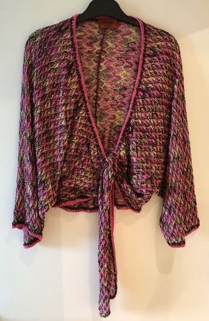 Missoni gilet à nouer rose taille unique comme neuf!