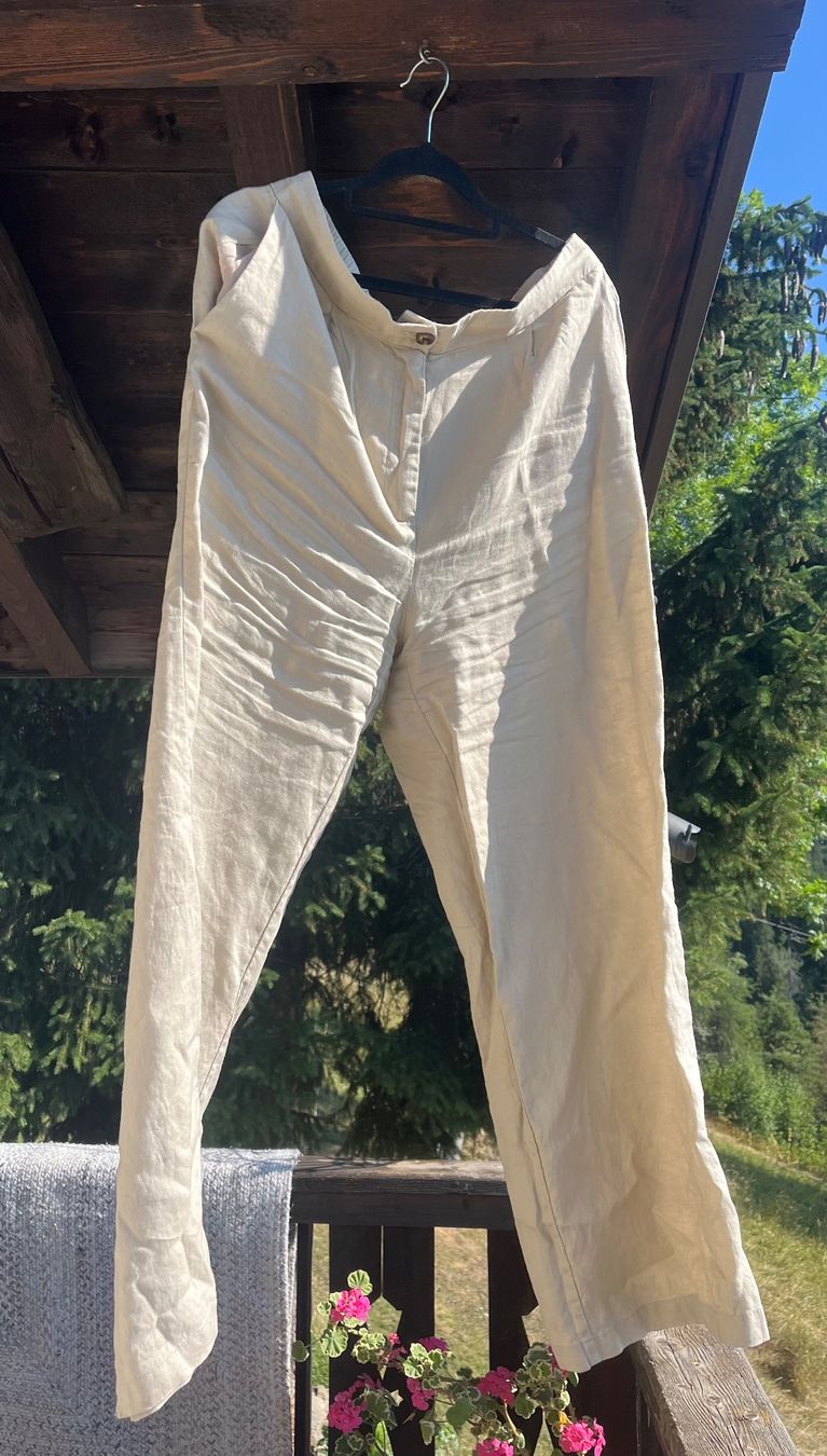 Navyboot Hosen: Pantalon en lin Navyboot ce 42 – Neu (gemäss Beschreibung) aus Ovronnaz von fra_n8h8