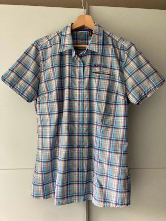 Odlo Kurzarmhemd Damen / Gr. XL / Neu / Türkis-Violet-Orange