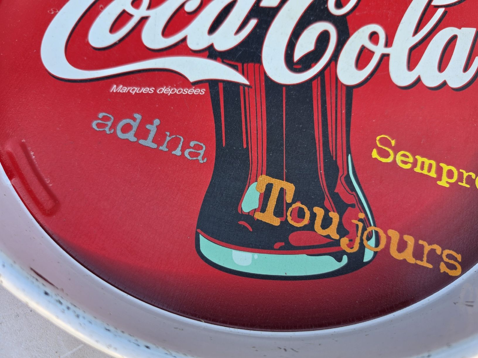 Servierplatten: Coca-Cola Serviertablett rund Metall gebraucht – Gebraucht aus Mettlen von elios0888 3