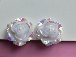 Rosen Ohrclips, Clip goldfarben Vintage Retro Stil Rose