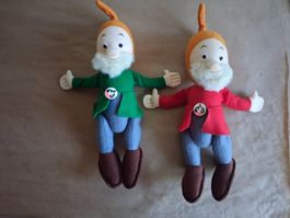 2 vintage rare original Mutzli Zwerge /Teddy .grün-rot.