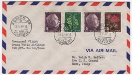 18.1.1949 seltener Erstflug von ZÜRICH nach ROM (Auflage 30)