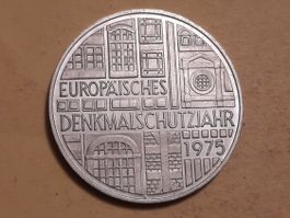 Deutschland 5 Mark "Europ. Denkmalschutzjahr" 1975 F Silber