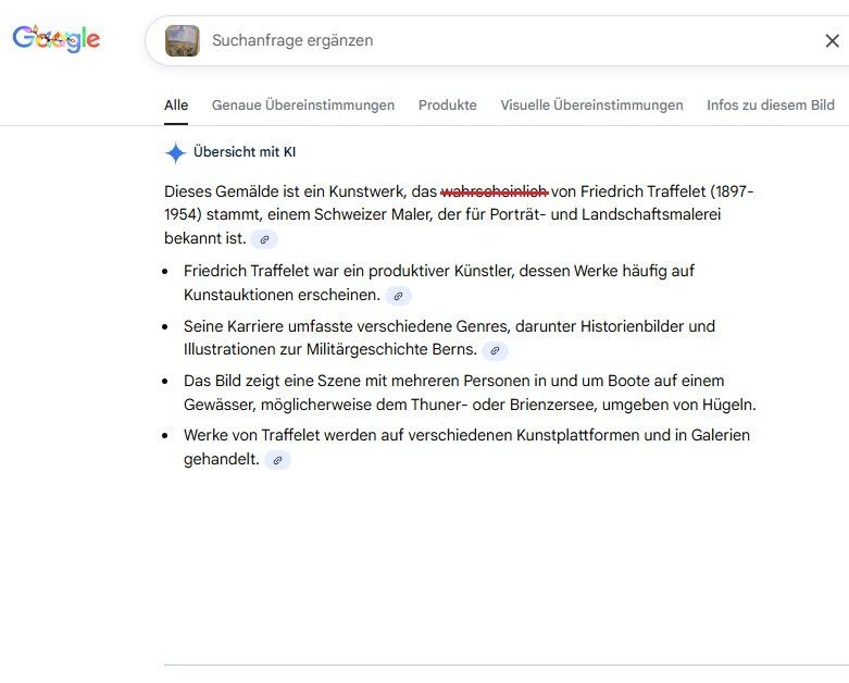 Dipinti: Gemälde Friedrich Traffelet "Bielersee, Sankt Petersinsel" – Usato da Riehen venduto da Nobelshop 9