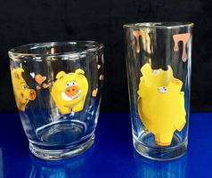 grosse Miggys migros Glas Tasse + Trinkglas