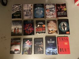 36 Bücher diverse Thriller und Romane gebraucht