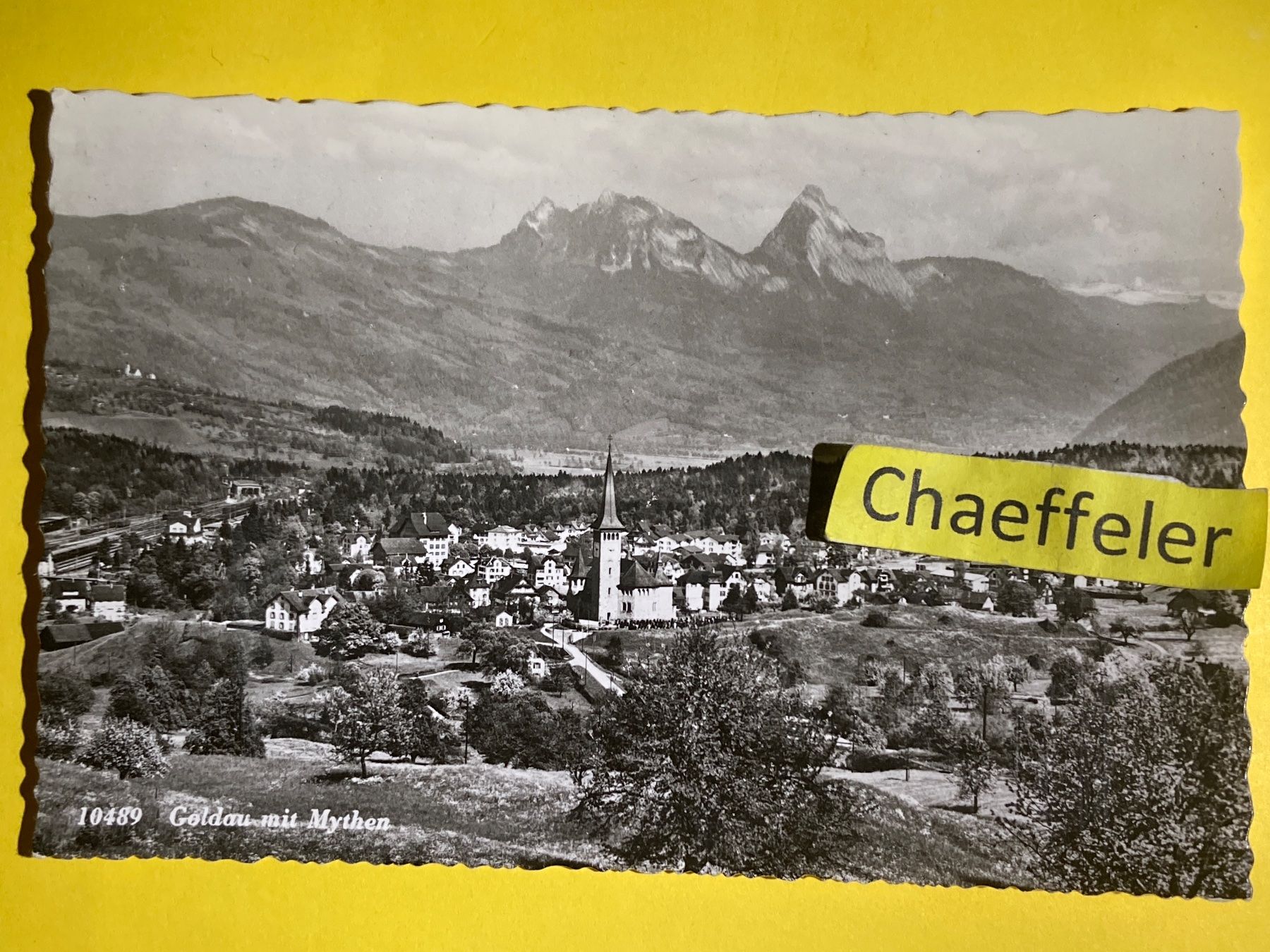 Ansichtskarten: 10489 Goldau mit Mythen – Gebraucht aus Zürich von Chaeffeler