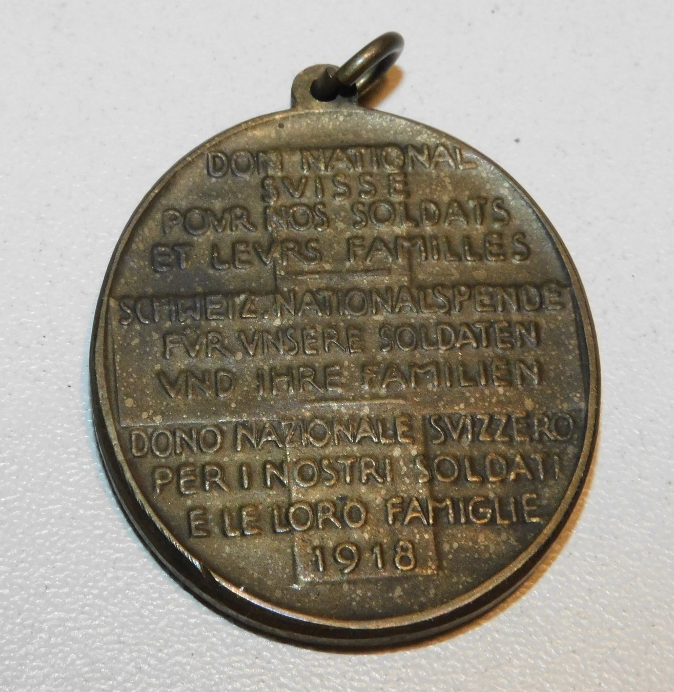 Schweizer Armee Uniformi: 1918 antikes Millitär Abzeichen  3 x 3.5 cm – Usato da Sursee venduto da 76 3