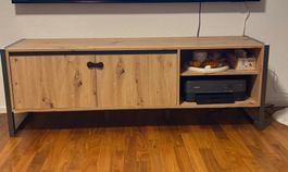 TV-Board Holzoptik mit Metallrahmen gebraucht Zustand