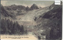 Glacier du Trient, Pointe des Escadies et Point d'Orny Color