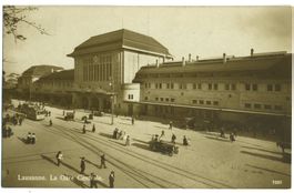 Lausanne. La Gare Centrale. Vers 1920