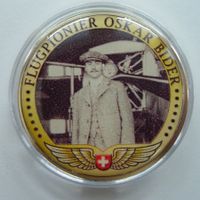 Farb-Gedenkprägung "Oskar Bider"