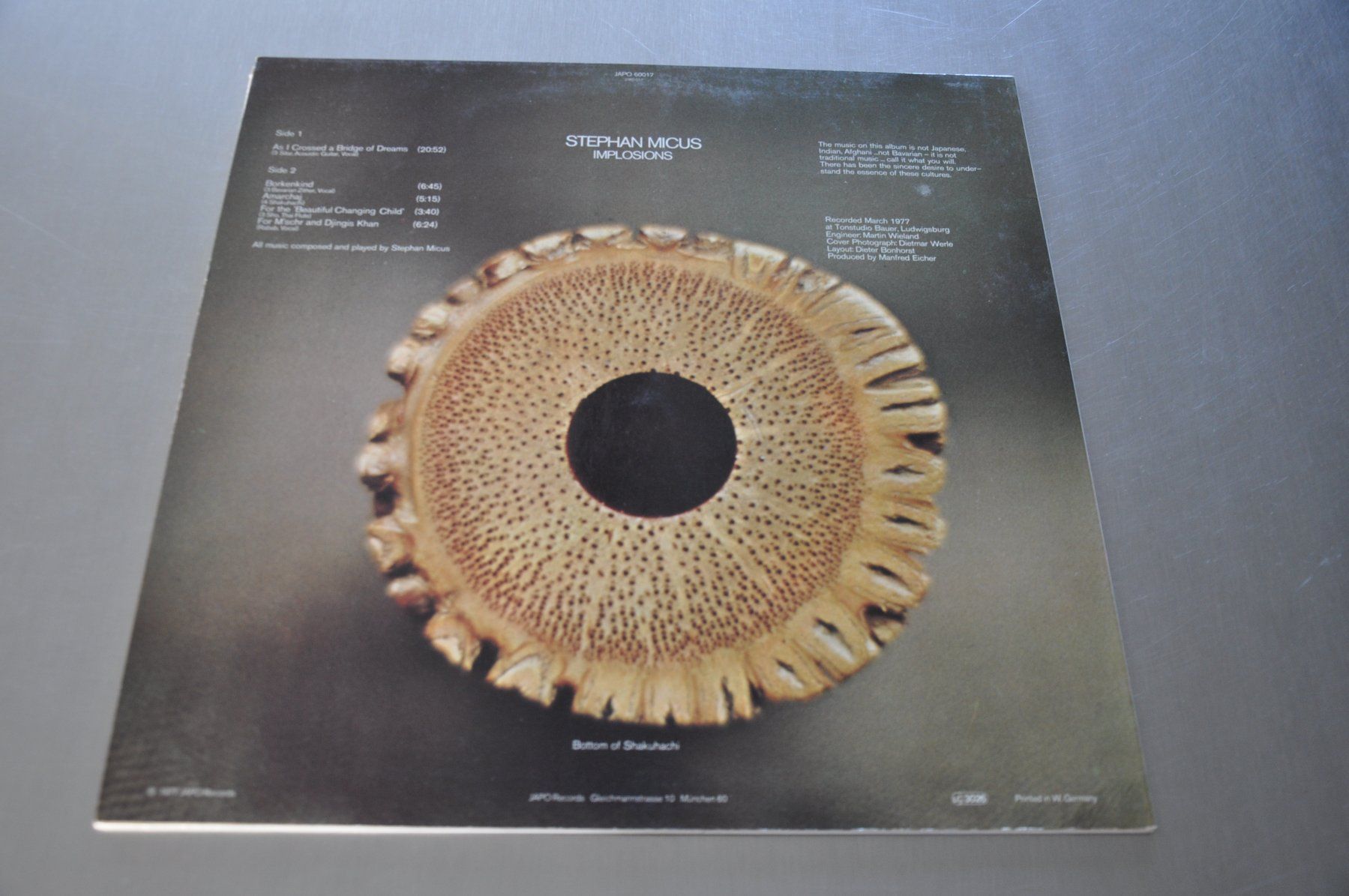 Dischi in vinile: ECM JAPO 60017 - STEPHAN MICUS LP IMPLOSIONS – Usato da Sion venduto da jaipur1401 1