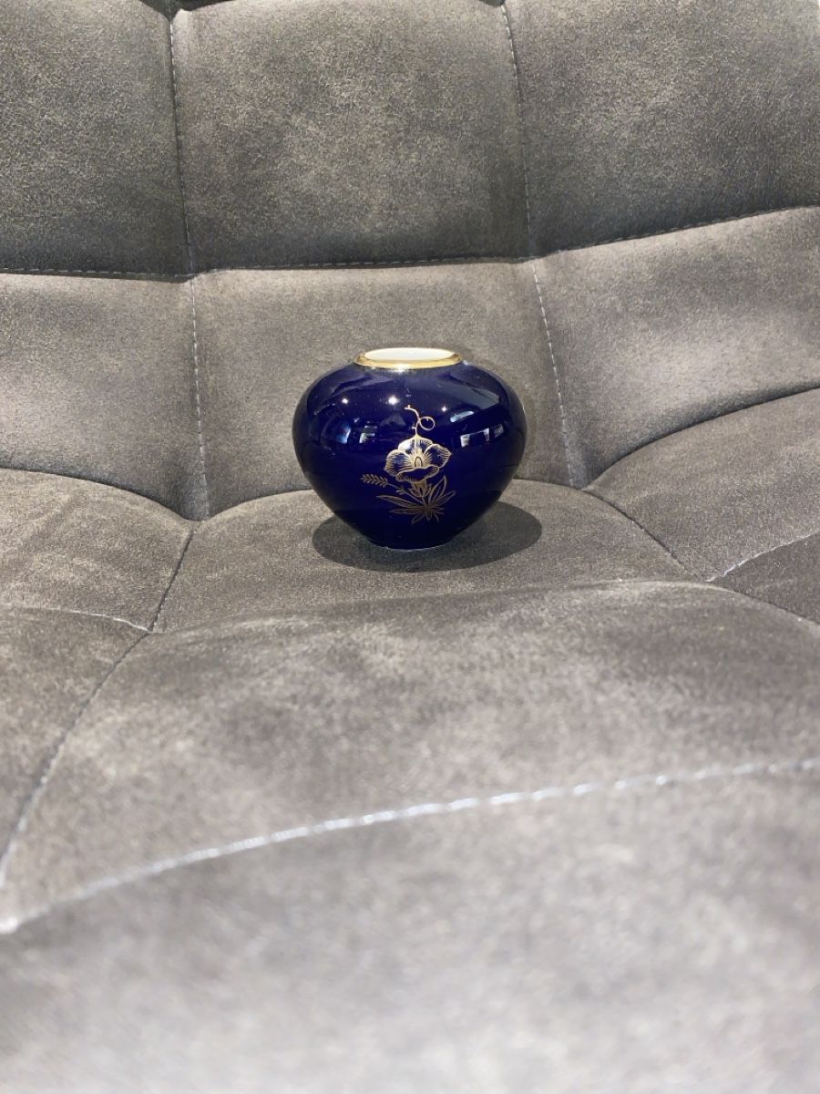 Vasen & Gefässe: Blaue Kugelvase mit Golddekor – Neu (gemäss Beschreibung) aus Wettingen von vpr_9gz6