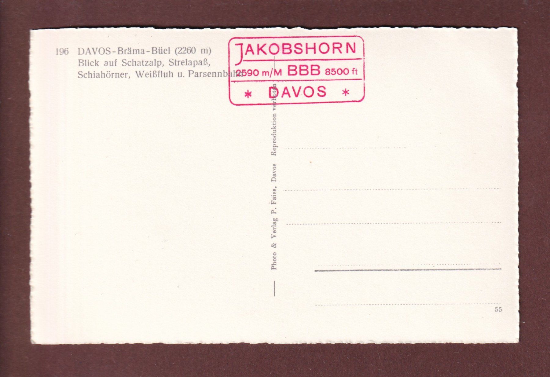 Cartoline postali: DAVOS-Bräma-Büel – Usato da Pully venduto da nicecards 1