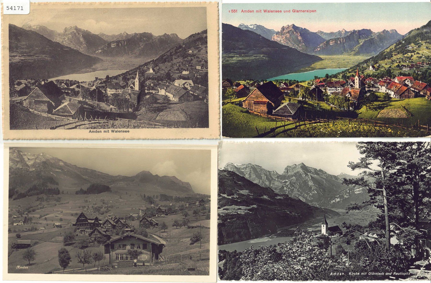 Cartoline postali: 4 AK - Amden – Usato da Ettingen venduto da Kartenplanet