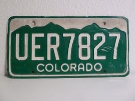 USA Nummernschild Autonummer License Plate COLORADO UER 7827