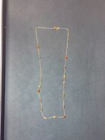 Halskette mit farbigen Steinen – 14K Gold