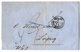 1857 Faltbrief von J. Merian-Forcart, Basel nach Leipzig DE
