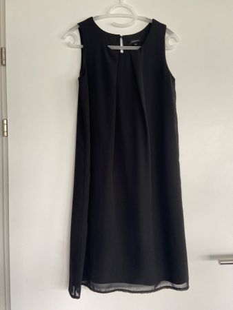 Leichtes, ärmelloses Chiffon Cocktailkleid, Gr. 34, schwarz