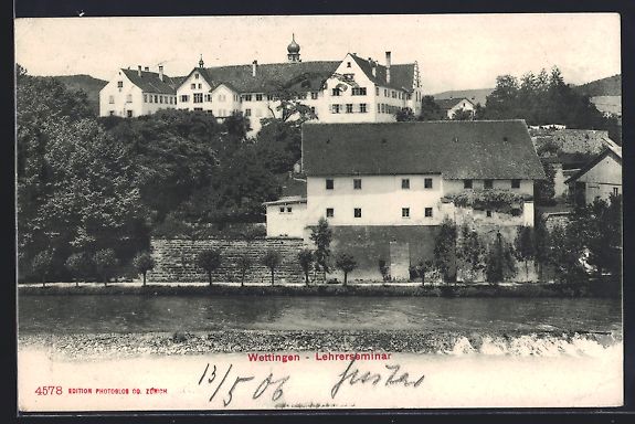 Cartoline postali: AK Wettingen, Lehrerseminar, 1906 – Usato da Berlin venduto da bartko-reher