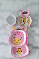 KINDER GESCHIRR-SET Eco Bambo "DEAR GIRAFFE "