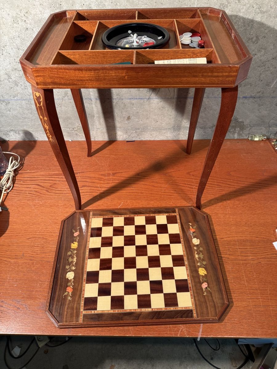 Tische: Table de jeu vintage marqueterie bois – Gebraucht aus Lausanne von artnouveau04 5