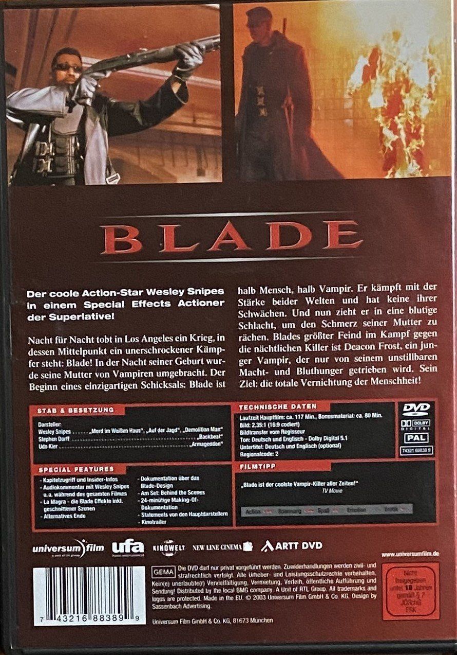 Tous les DVDs: DVD "Blade" – D'occasion à Böckten par Hansi36 2