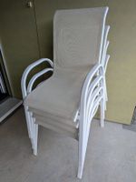 4 Gartenstühle weiss – Metall/Textilene – gepflegt