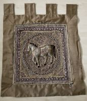 Wandbehang bestickt Pferd Wandbild Textilbild Sammler Deko