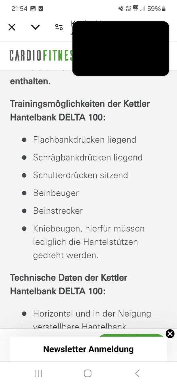 Kettler Hometrainer: Kettle Hantelbank Delta 100 – Usato da oberbuchsiten venduto da nat_8gwb 5
